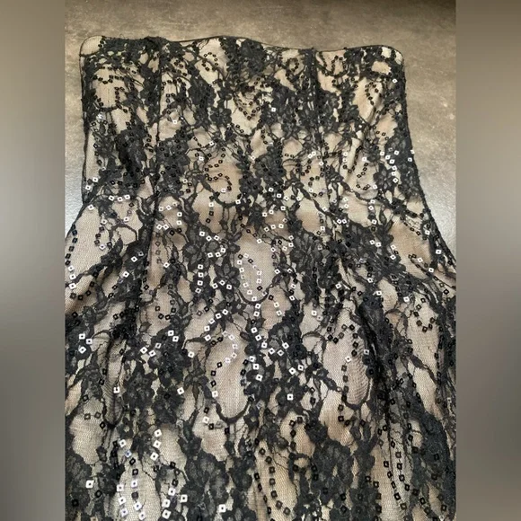 Jessica McClintock Black and Cream Lace Dress - SIZE 8 ✨ LIKE NEW ✨ - Picture 2 of 8